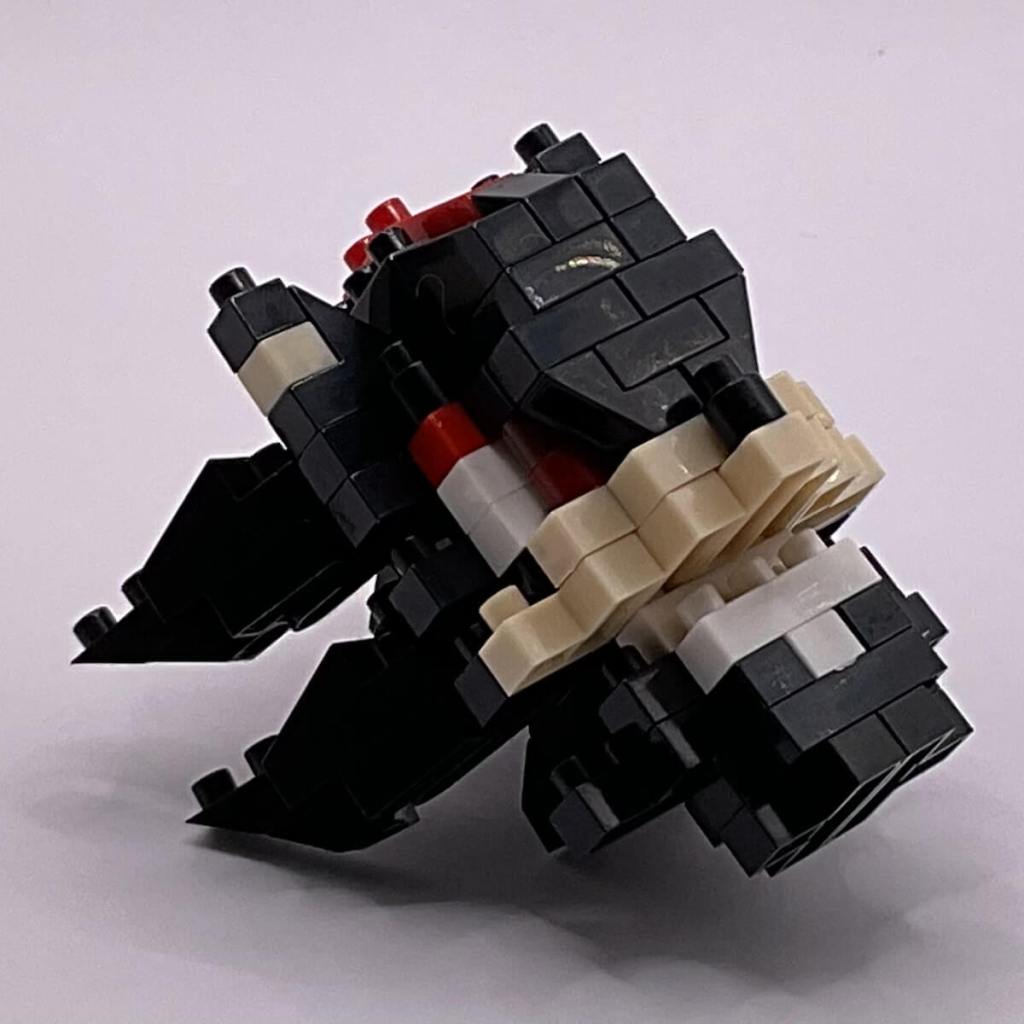 Nanoblock Shadow the Hedgehog, build step 15