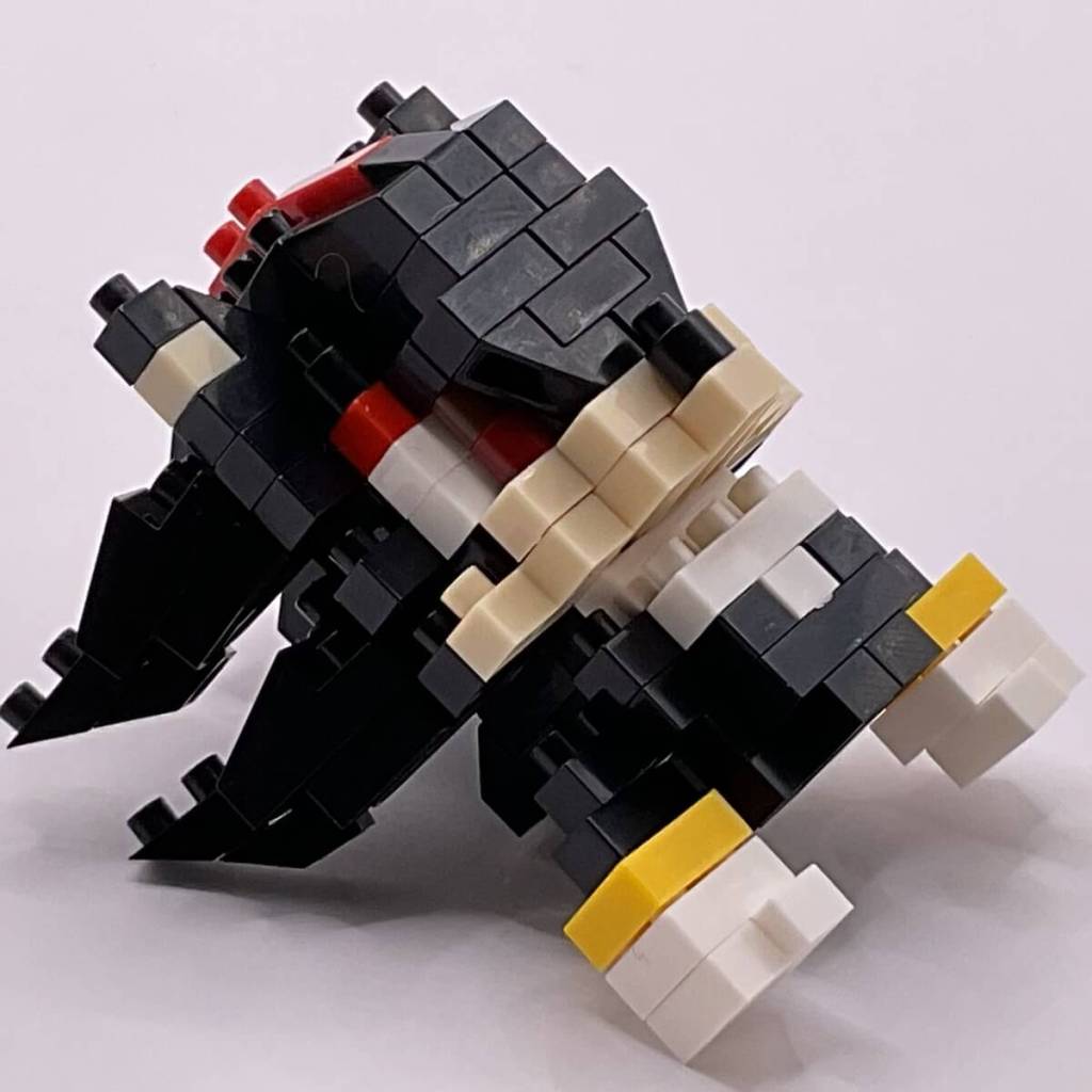 Nanoblock Shadow the Hedgehog, build step 16