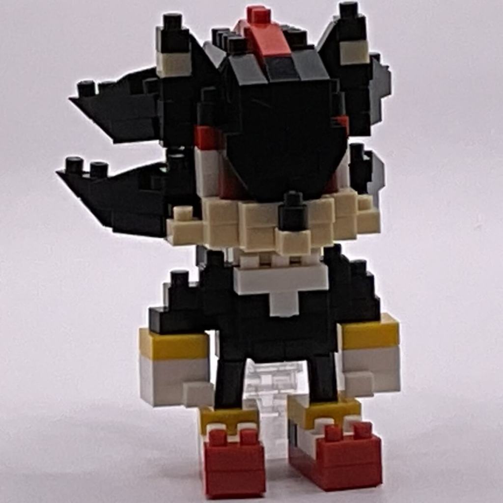 Nanoblock Shadow the Hedgehog, build step 18