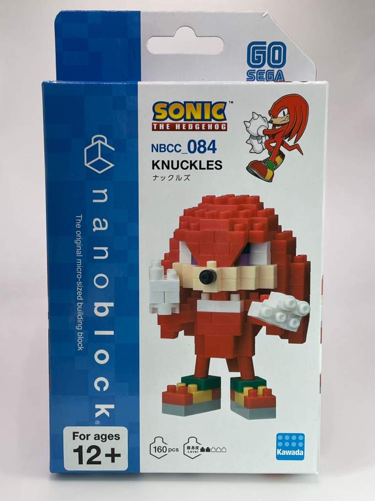 Box for Nanoblock Knuckles the Echidna set, placed against a white background.